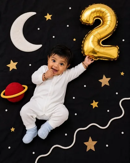 Baby Happy Birthday Wishes Photo Editing Prompt — AI photo prompt example