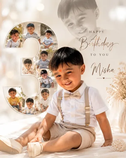 Baby Happy Birthday Wishes Photo Editing Prompt — AI photo prompt example
