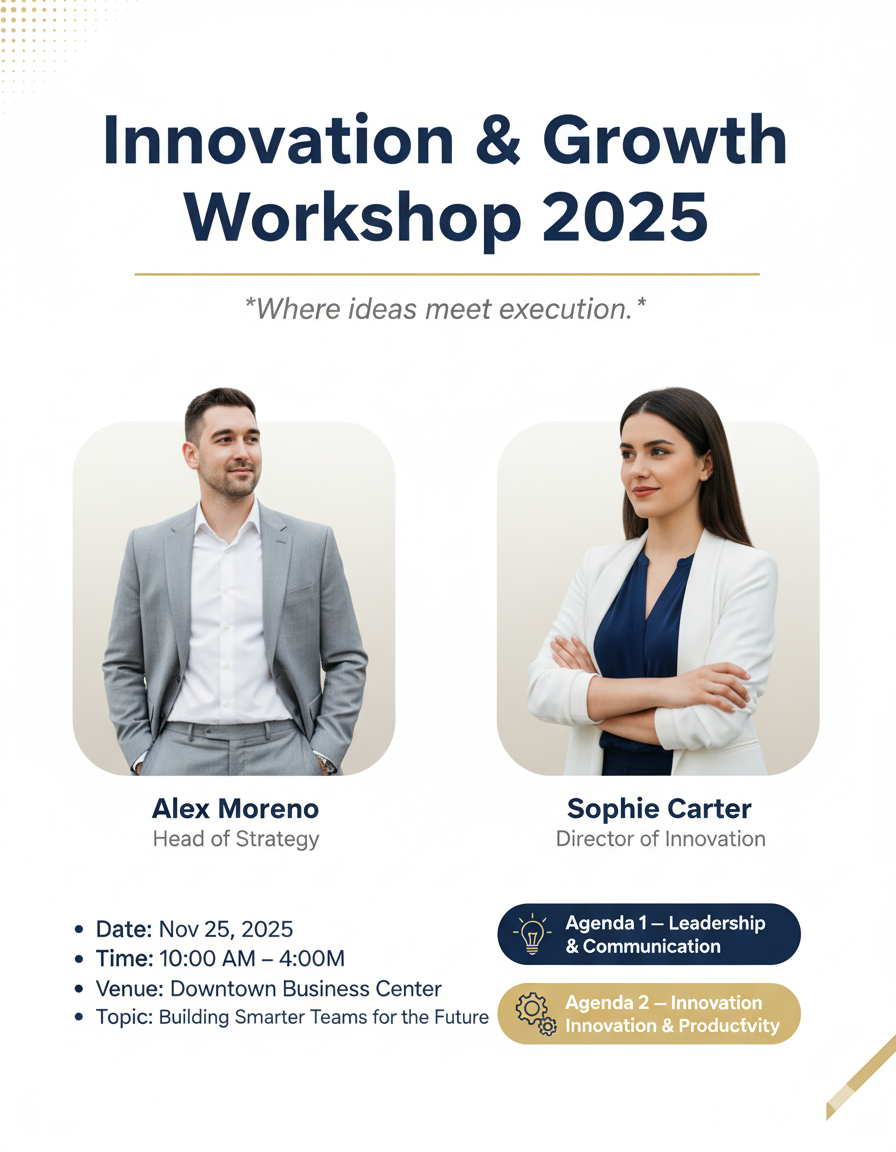 Innovation & Growth Workshop 2025 Collage AI Photo Prompt for Girls