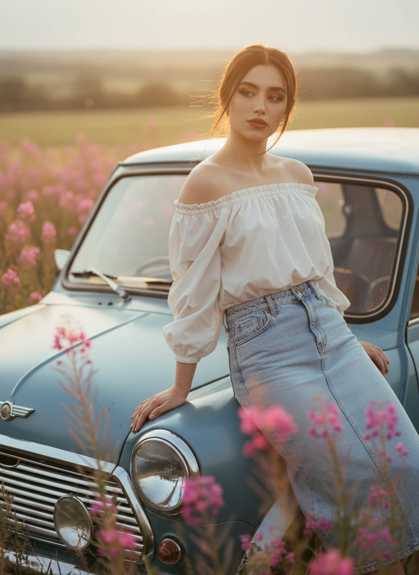 Soft Focus Roadside Reverie — AI photo prompt example