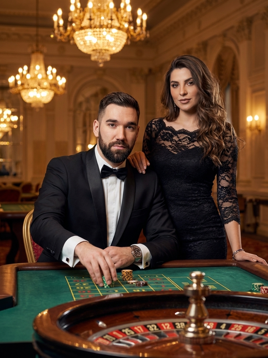 Casino Royale Cinematic AI Photo Prompt for Couple