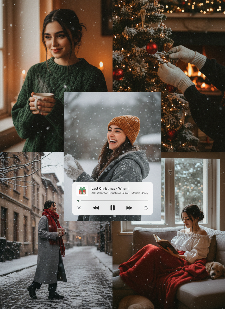 Soft Static, Winter Heart Festival AI Photo Prompt for Girls
