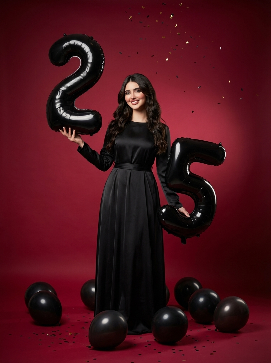 Quarter-Century Shine Birthday AI Photo Prompt for Girls