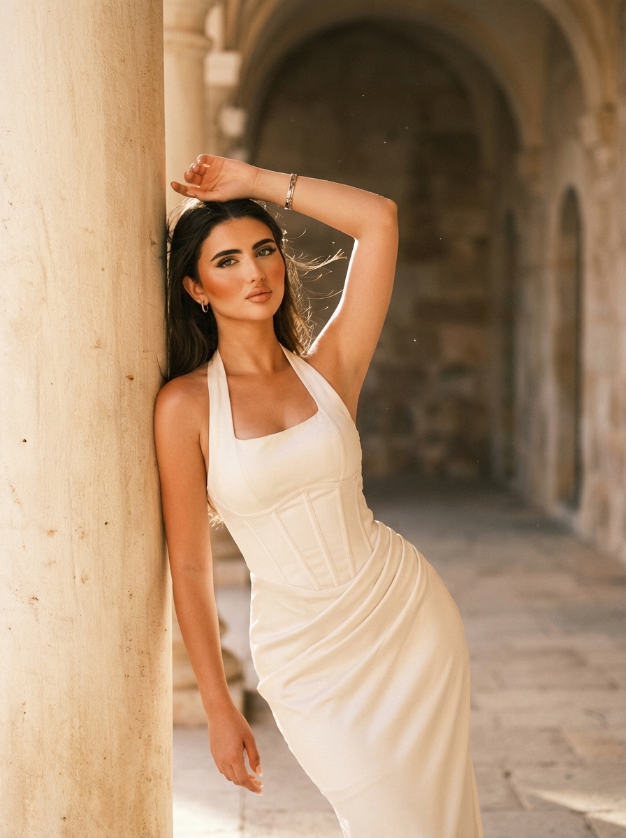 Stone & Silk Aesthetic AI Photo Prompt for Girls