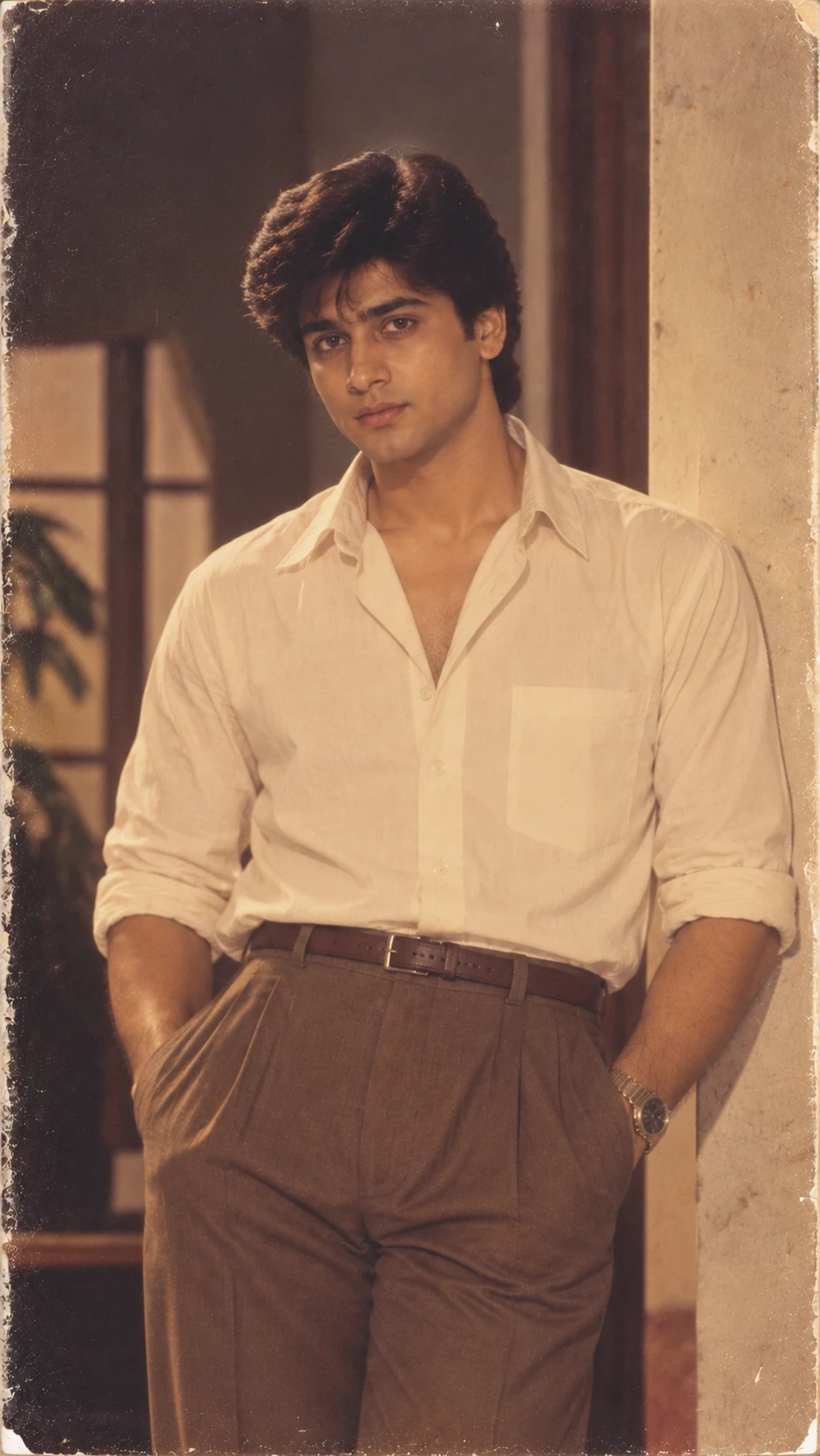1980s Bollywood Hero AI Photo Prompt for Boys — AI photo prompt example