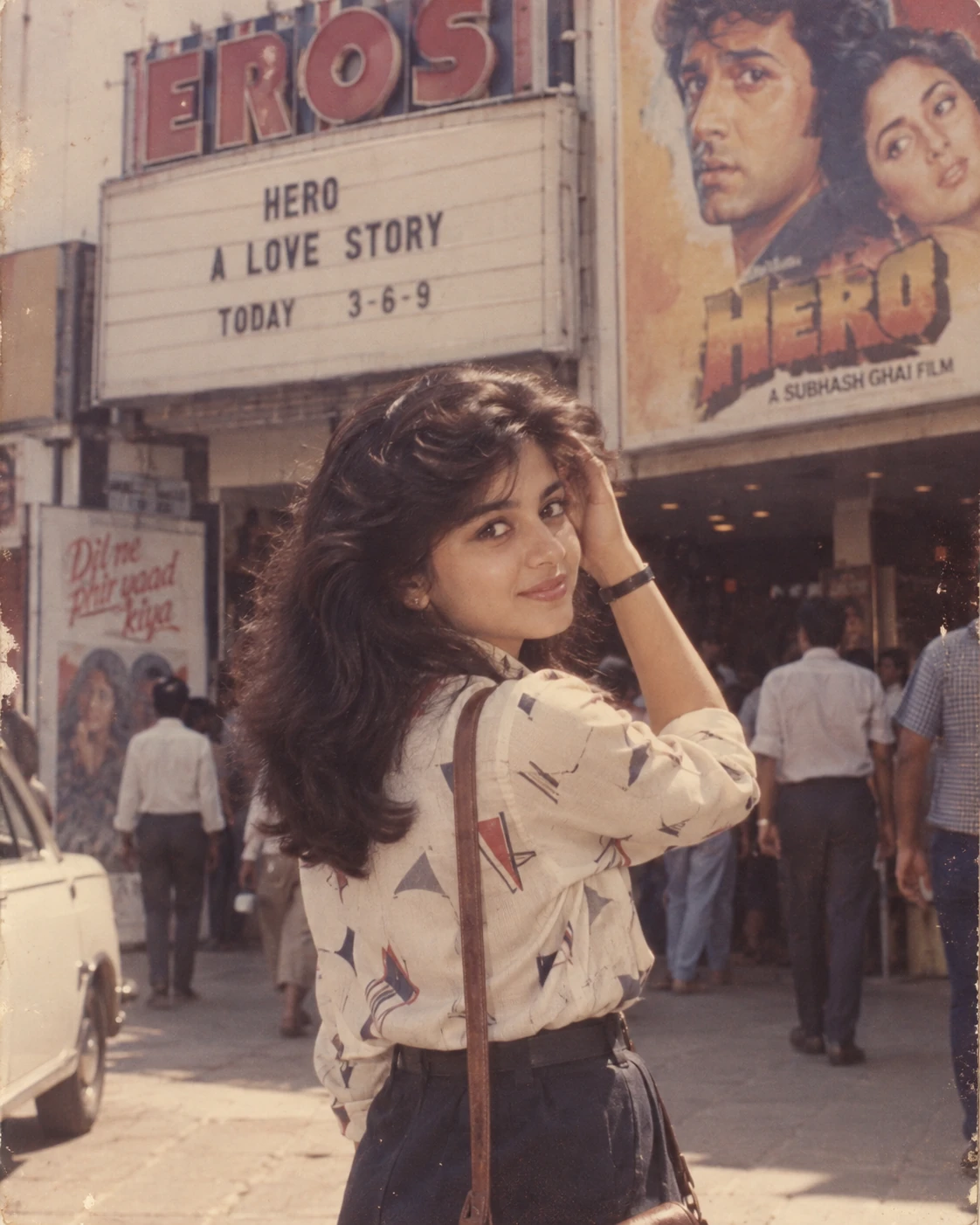 1980s Cinema Hall AI Photo Prompt for Girls — AI photo prompt example