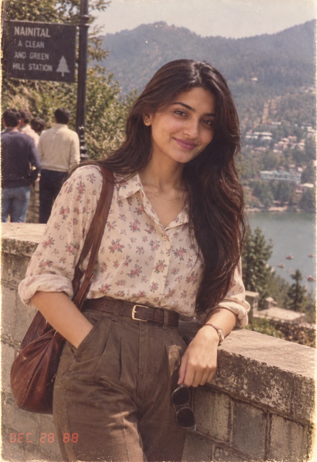 1980s Hill Station Holiday AI Photo Prompt for Girls — AI photo prompt example