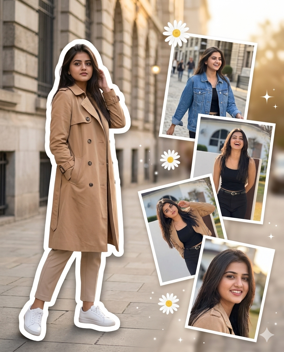 Modern aesthetic photo collage AI Photo Prompt for Girls