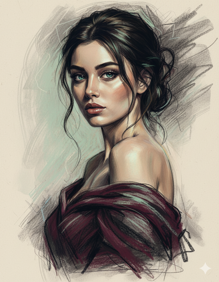 Emerald Gaze in Shadow Cartoon AI Photo Prompt for Girls