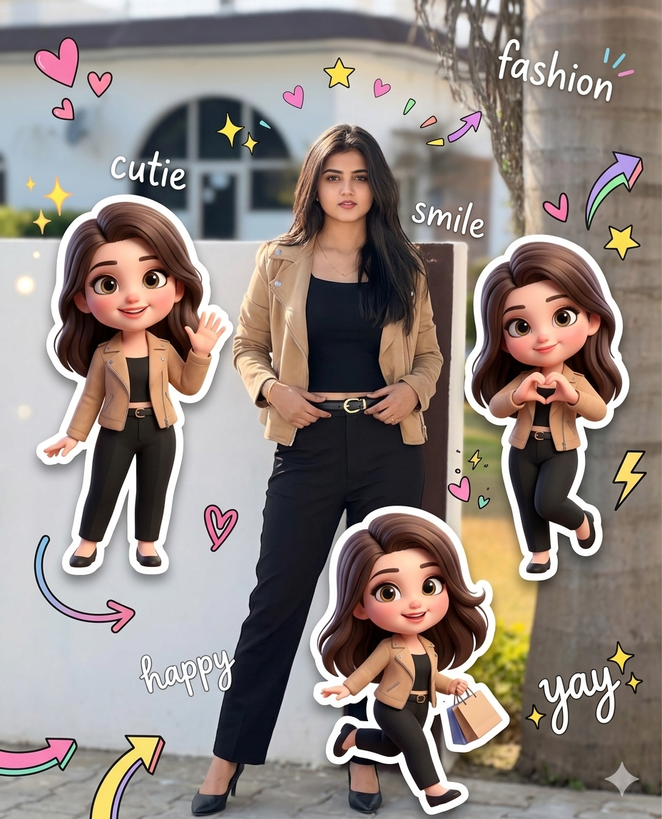 Modern aesthetic photo collage AI Photo Prompt for Girls