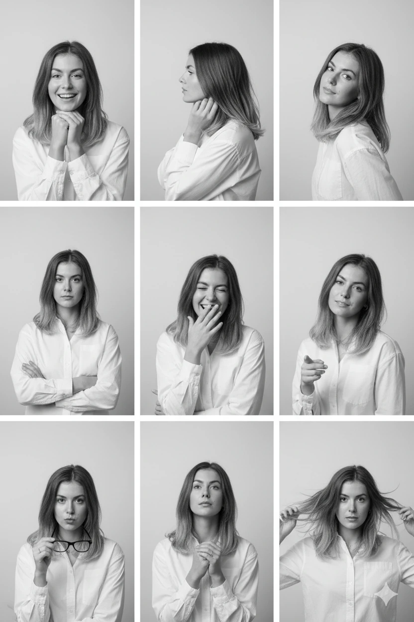 3x3 Photo Grid Pose