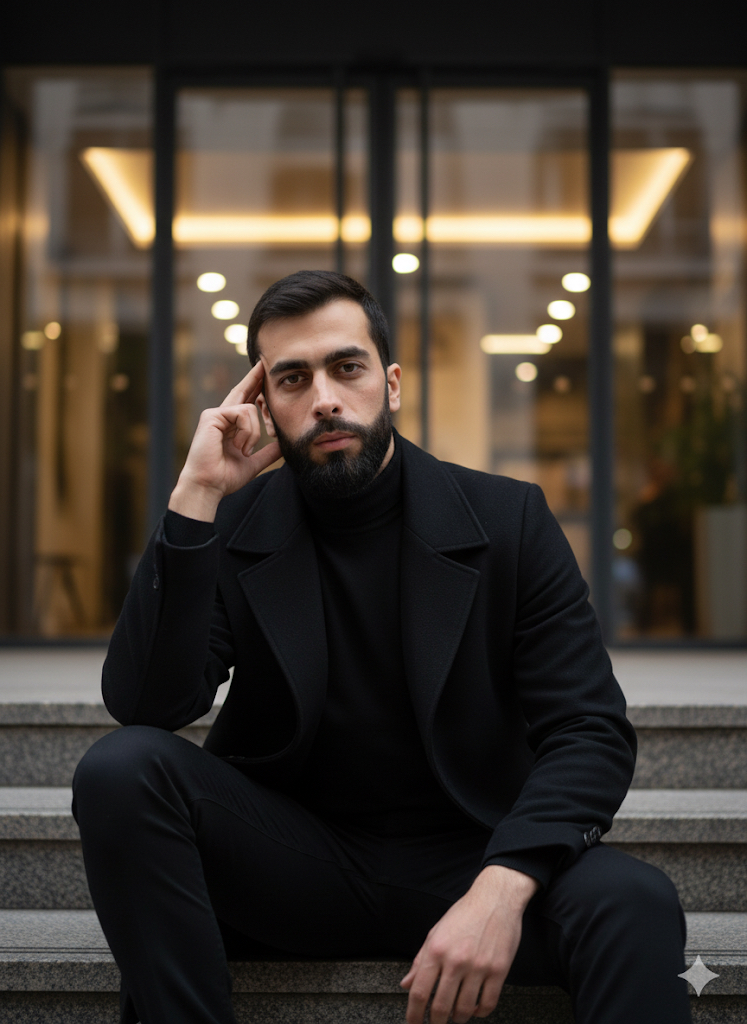 A cinematic urban portrait AI Photo Prompt for Boys