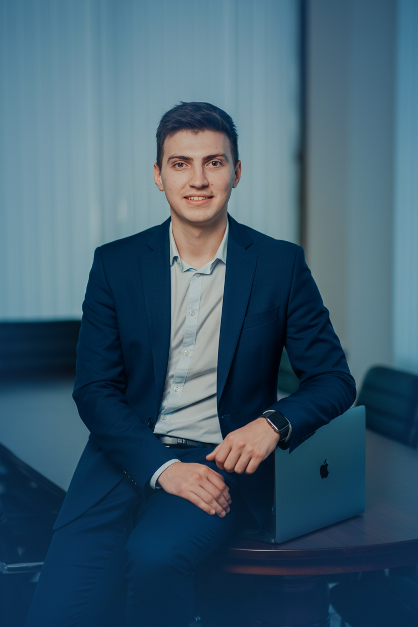 Confident CEO Energy Portrait AI Photo Prompt for Boys