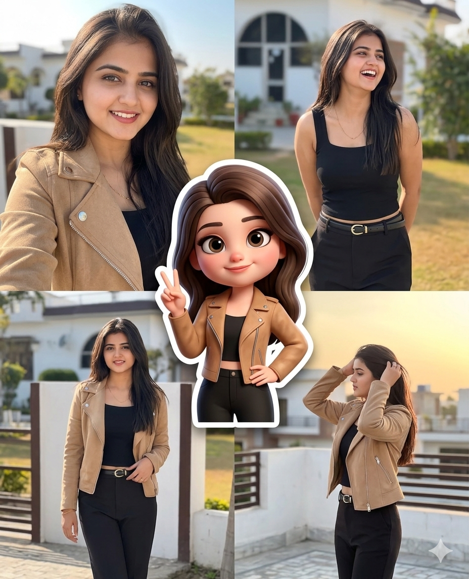 Modern aesthetic photo collage AI Photo Prompt for Girls