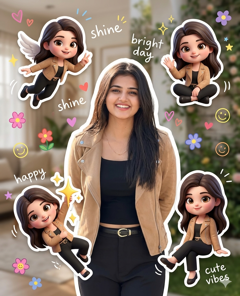 Modern aesthetic photo collage AI Photo Prompt for Girls