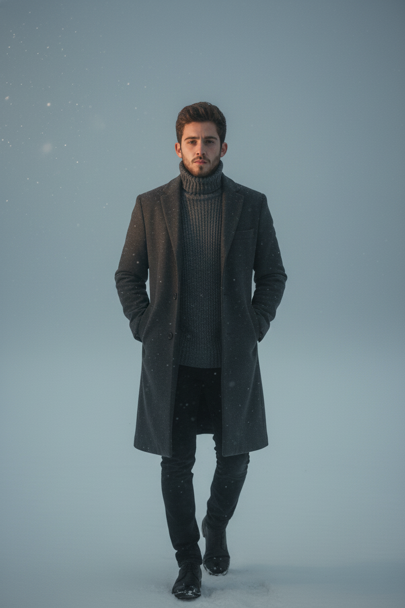 Calm in the cold Cinematic AI Photo Prompt for Boys