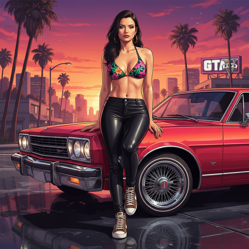 GTA 5 Cartoon AI Photo Prompt for Girls