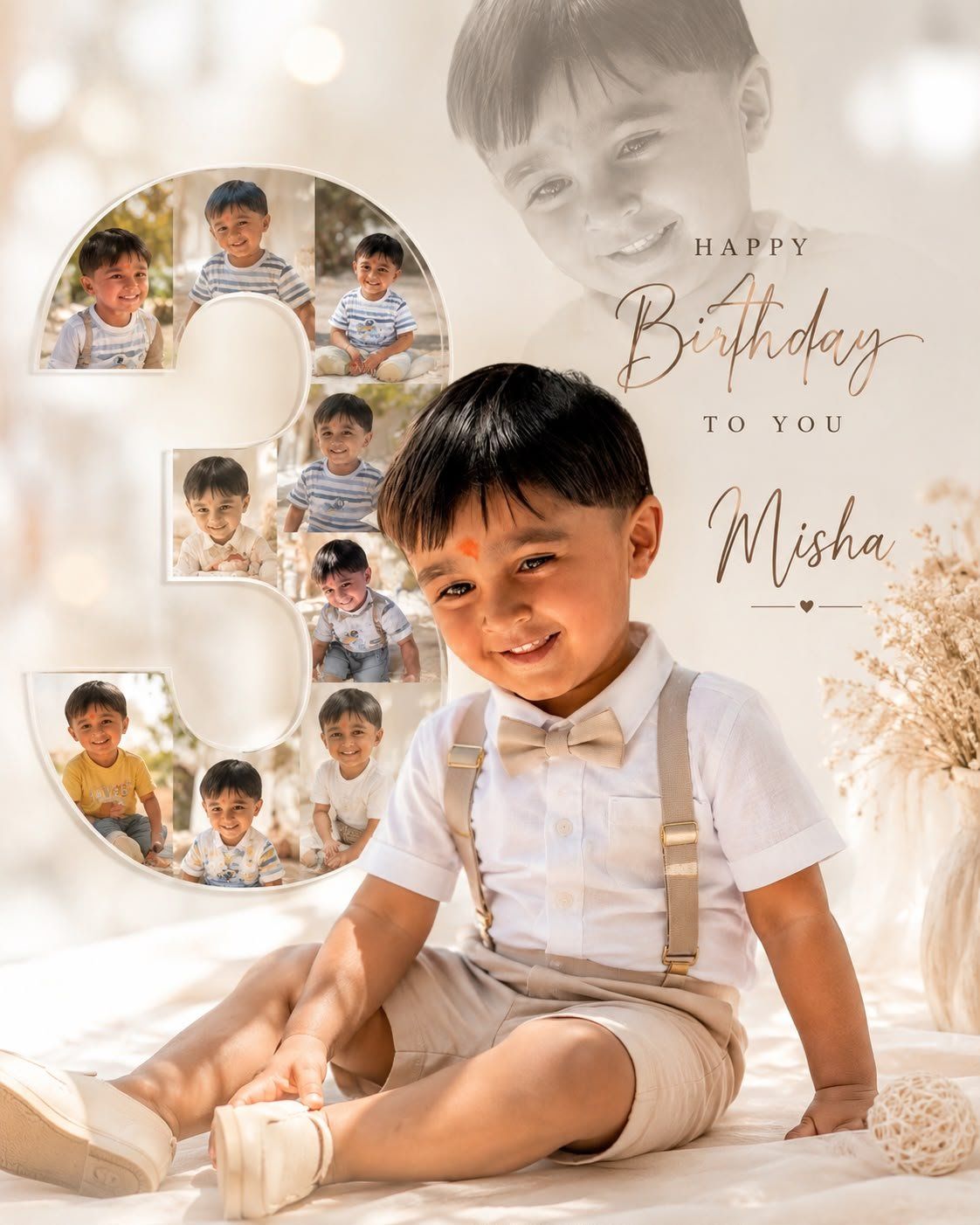 Baby Happy Birthday Wishes Photo Editing Prompt
