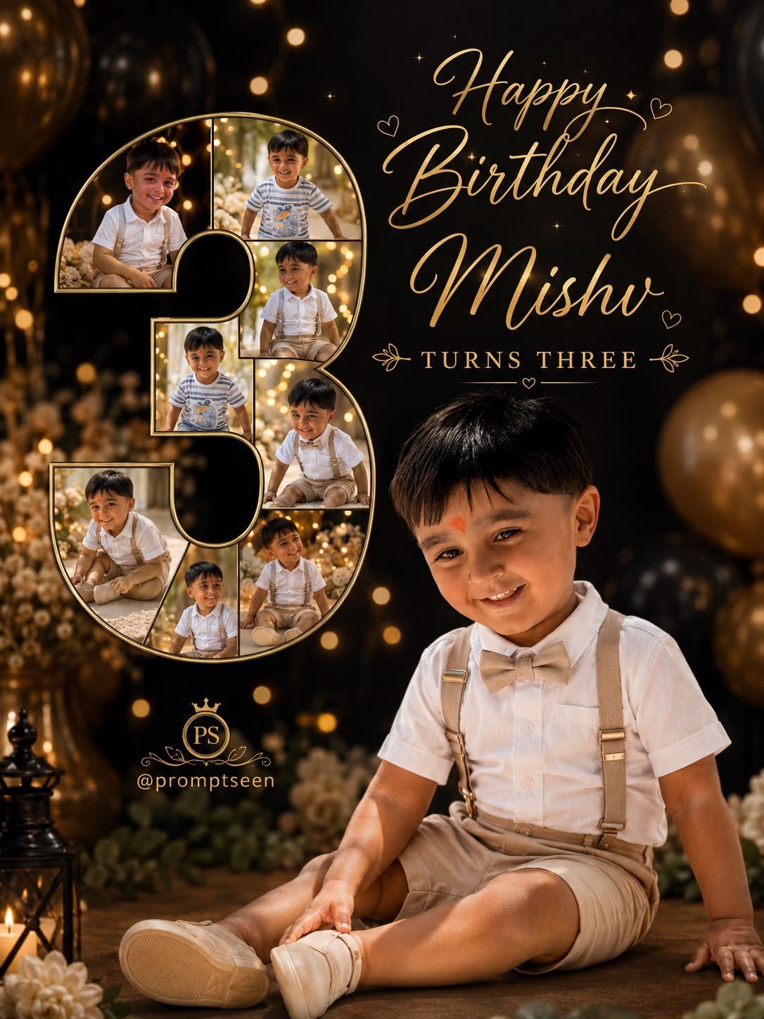 Baby Happy Birthday Wishes Photo Editing Prompt