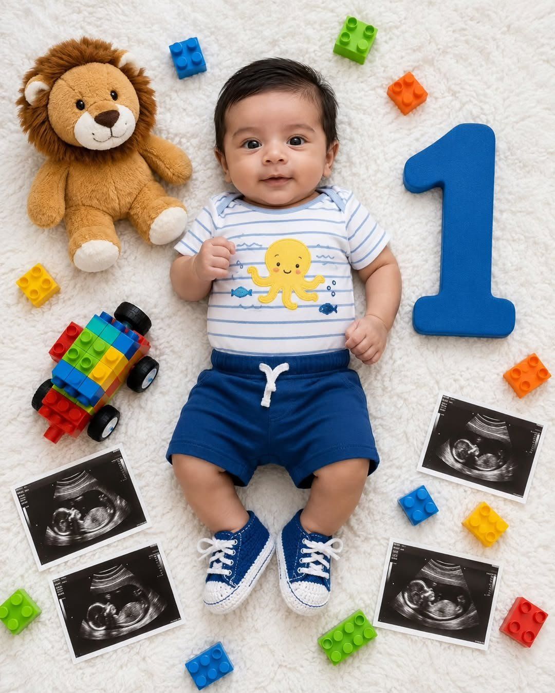 Baby Happy Birthday Wishes Photo Editing Prompt — AI photo prompt example