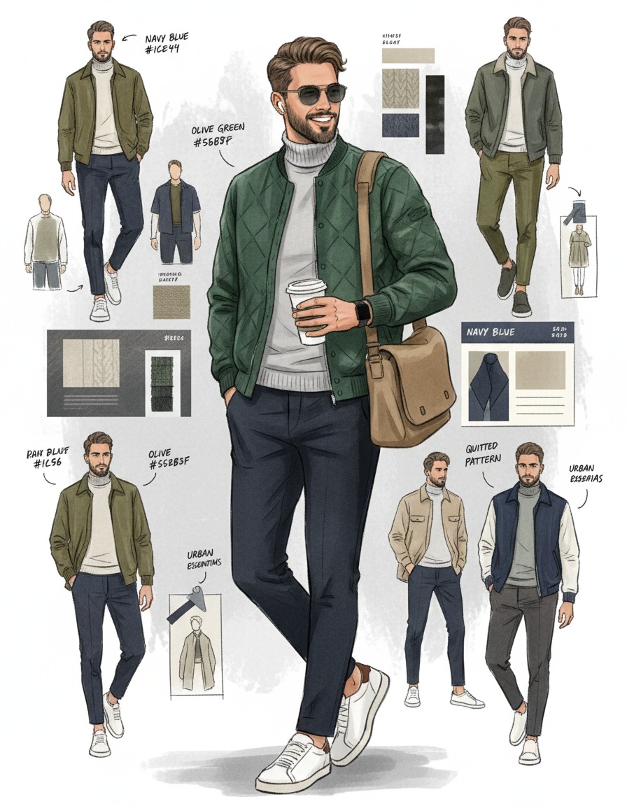 Urban Sophisticate Collage AI Photo Prompt for Boys