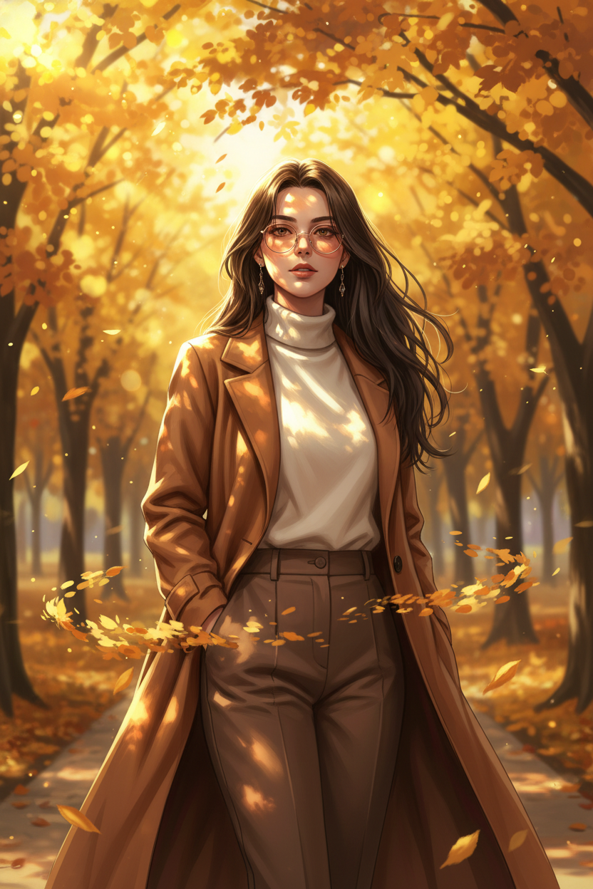 Autumn Silence Aesthetic AI Photo Prompt for Girls