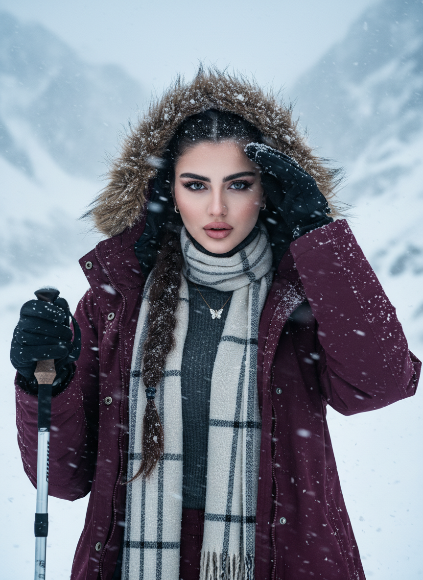 Arctic Warrior: Cinematic Snowstorm Portrait
