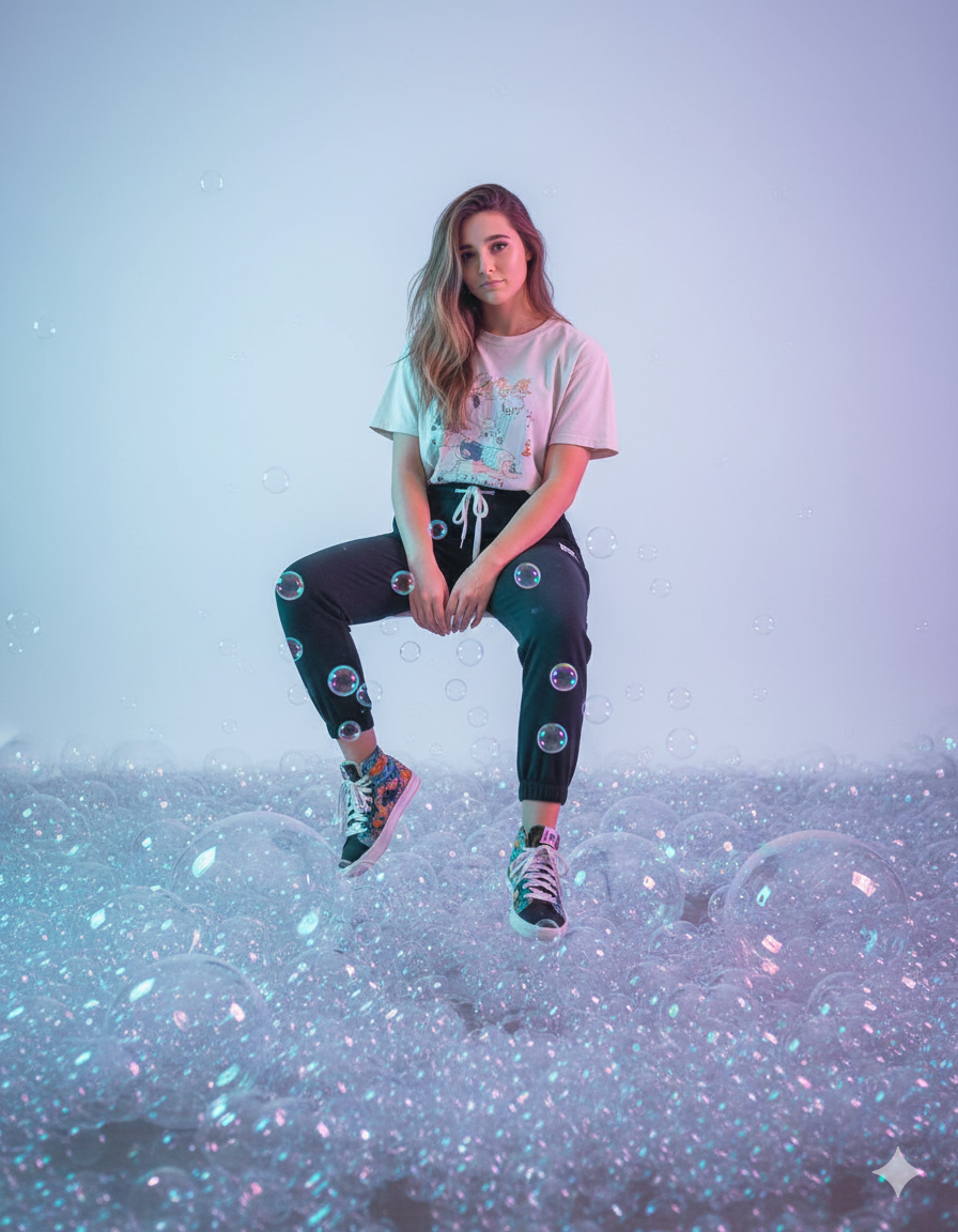 Bubble Float Aesthetic AI Photo Prompt for Girls