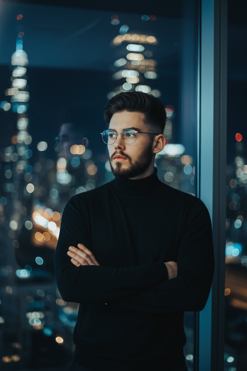 Modern Tech Leader Cinematic AI Photo Prompt for Boys