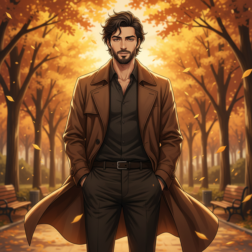 Autumn Silence Cartoon AI Photo Prompt for Boys