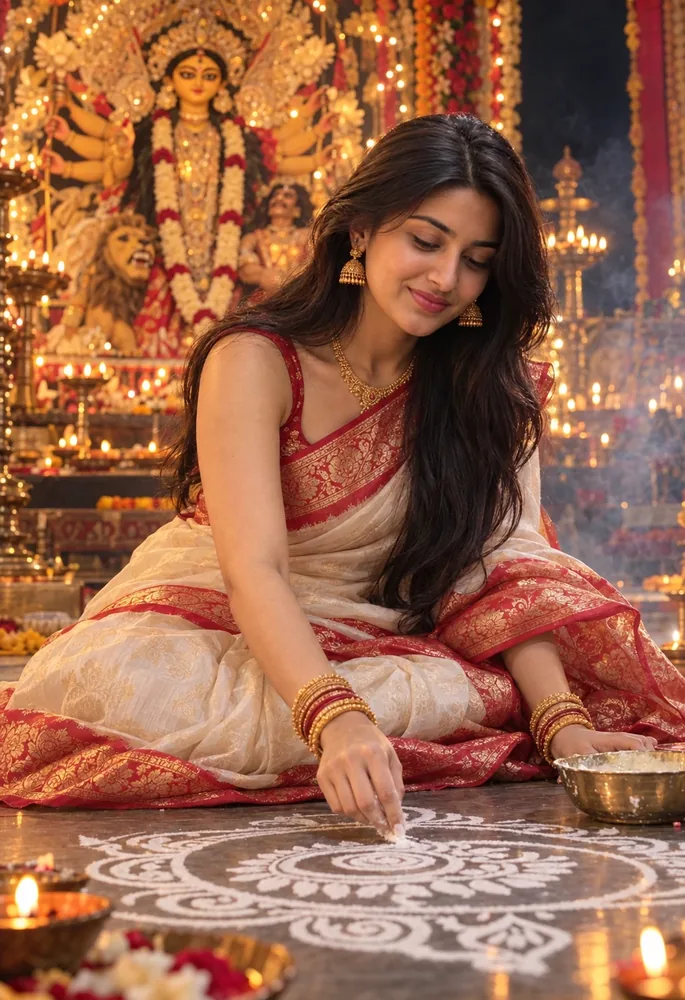 Durga Puja Prompt for Girls