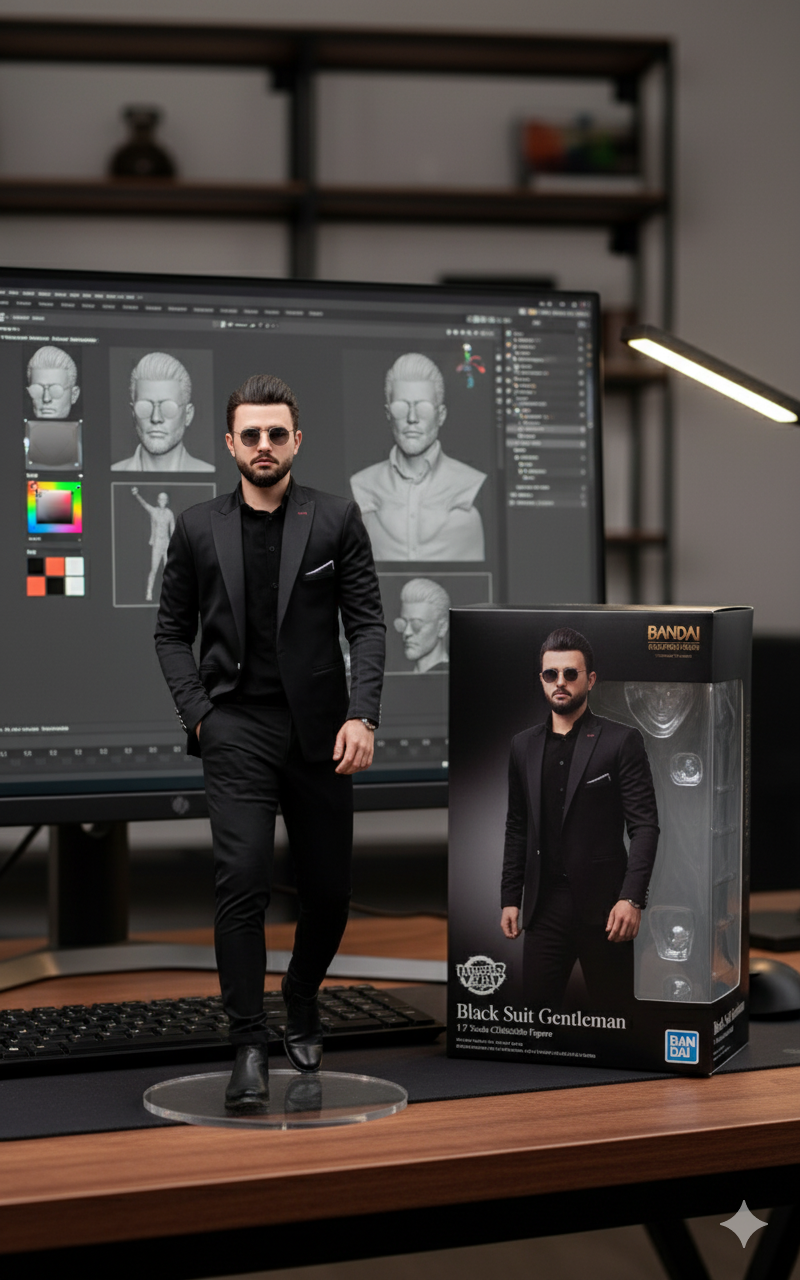 3D Action Figure Collage AI Photo Prompt for Boys