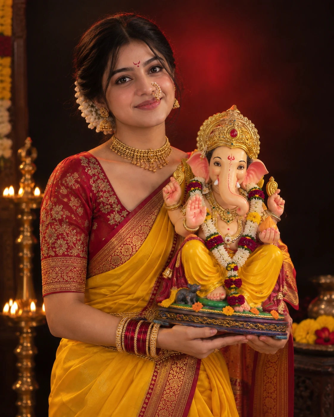 Golden Devotion Ganesh Chaturthi Prompt — AI photo prompt example