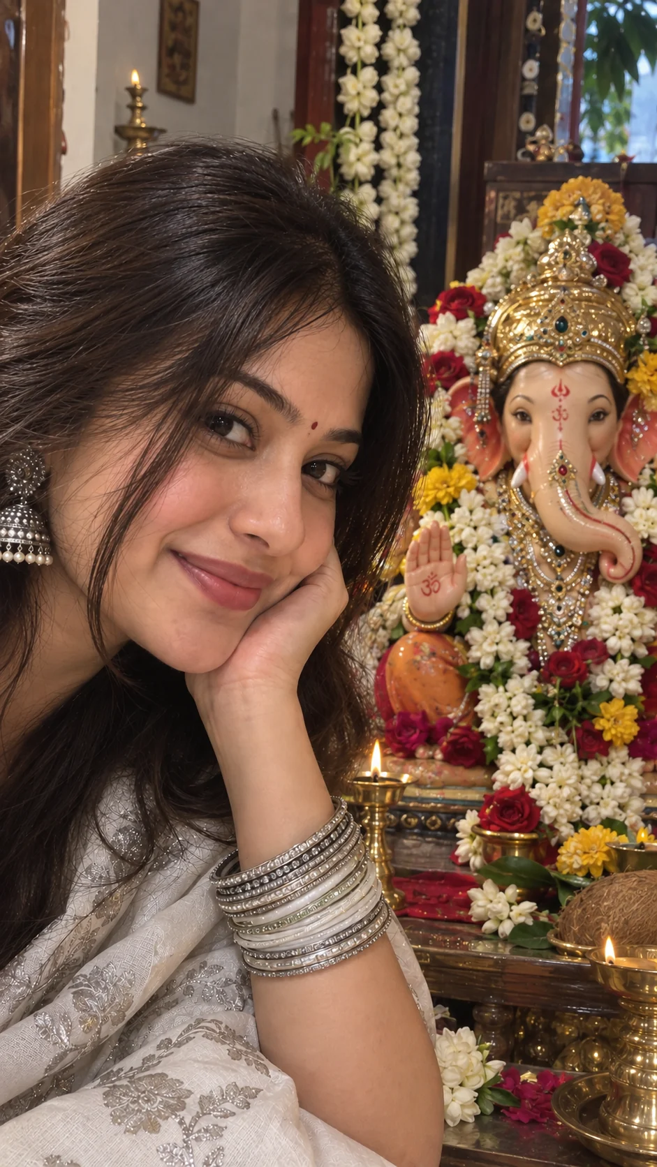 Ganpati Selfie AI Photo Prompt for Girls — AI photo prompt example