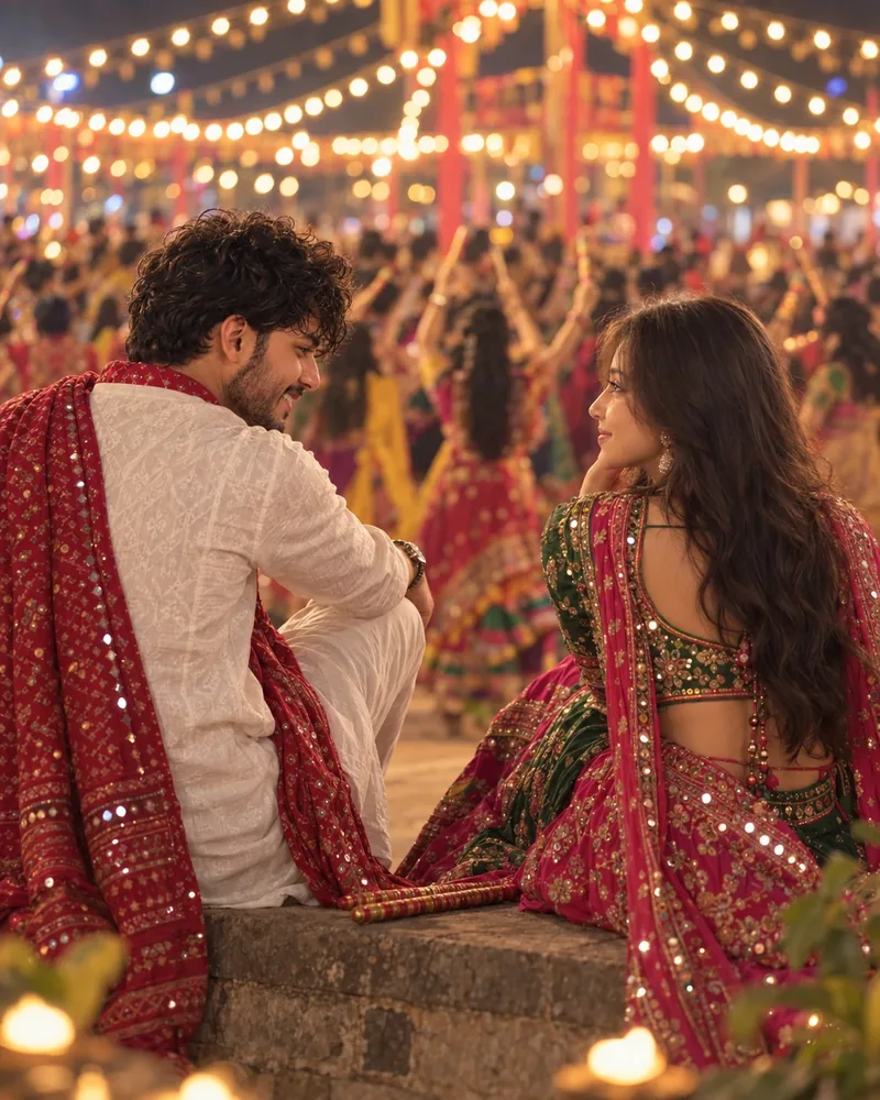 Garba Night Couple AI Photo Prompt