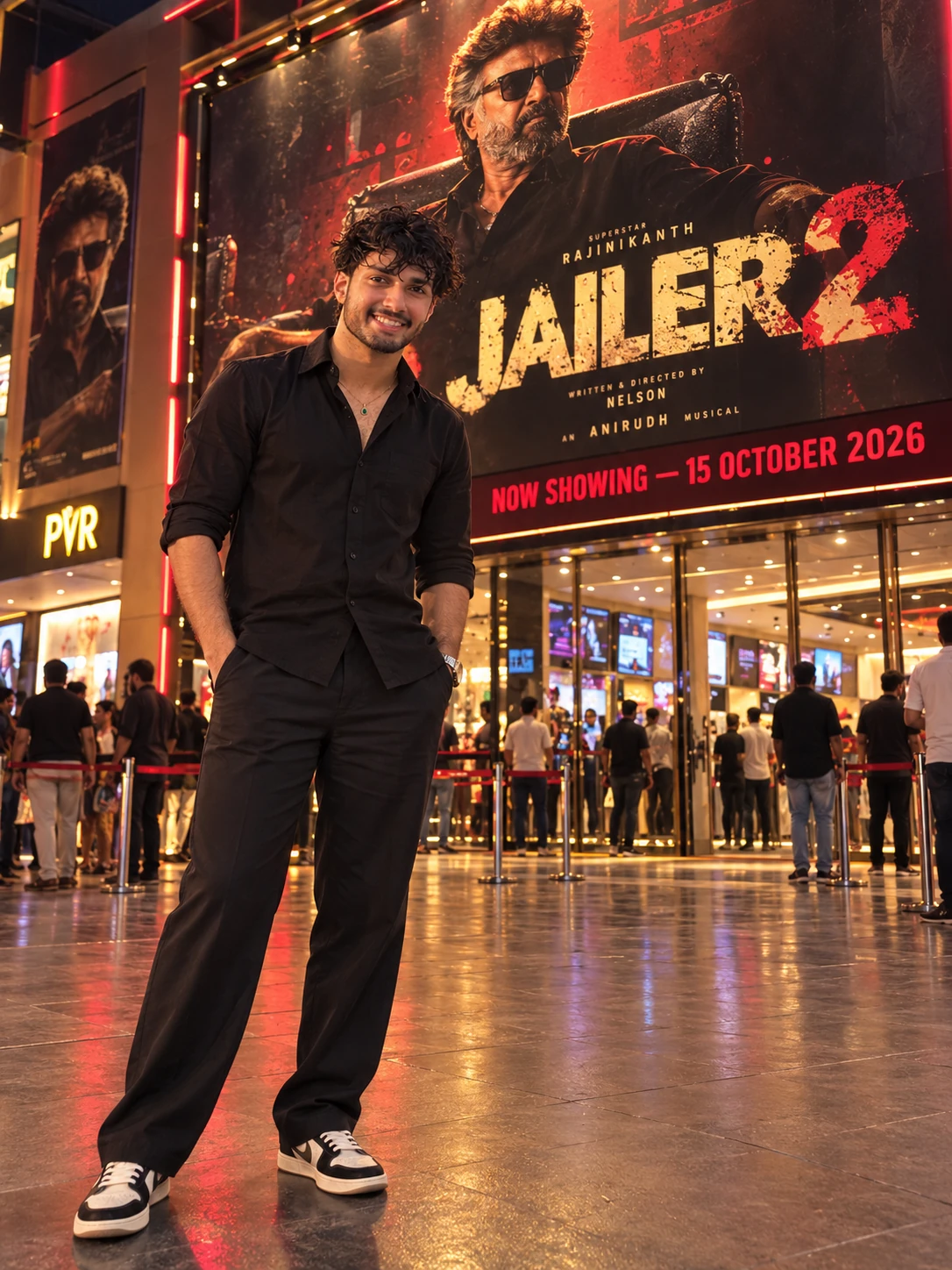Jailer 2 Release Day Cinema Hall AI Photo Prompt for Boys