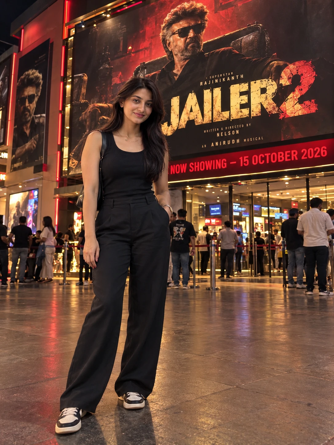 Jailer 2 Release Day Cinema Hall AI Photo Prompt for Girls