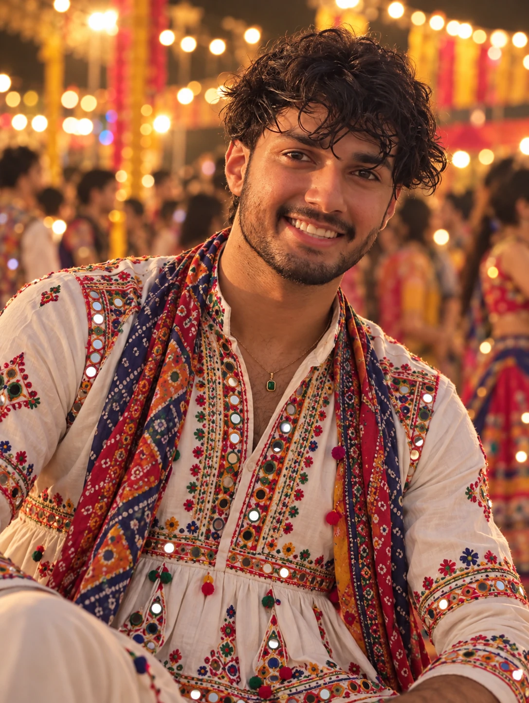 Navratri Garba Man Traditional Kurta Portrait