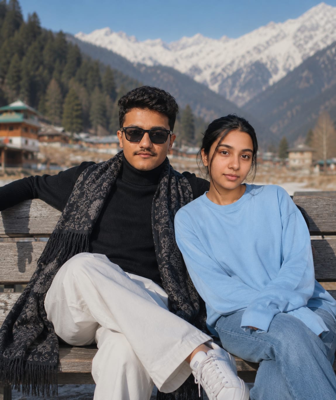 Pahalgam Couple Photoshoot Travel AI Photo Prompt