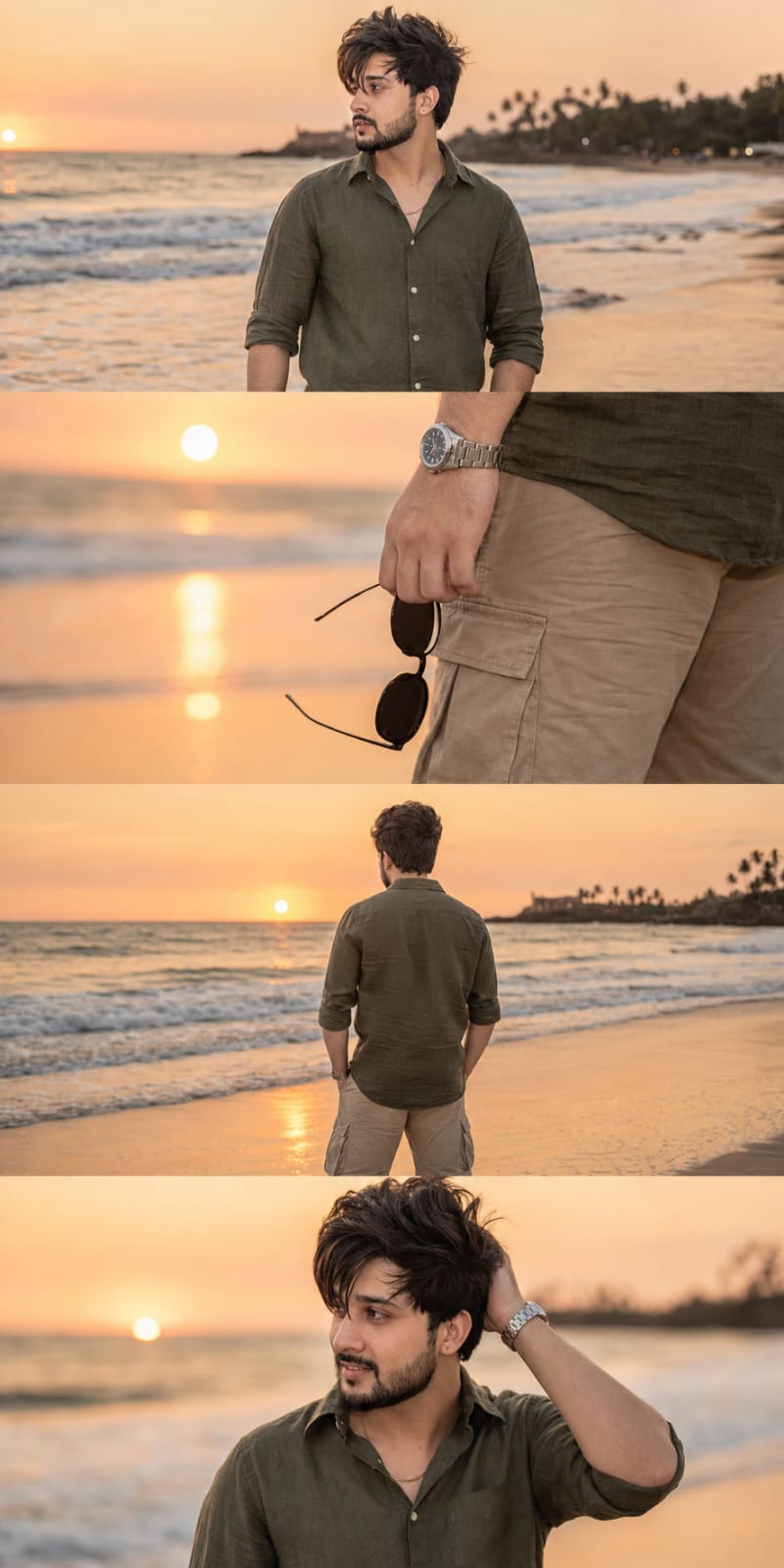 4 Latest Beach Edit Promot Aesthetic AI Photo Prompt for Boys