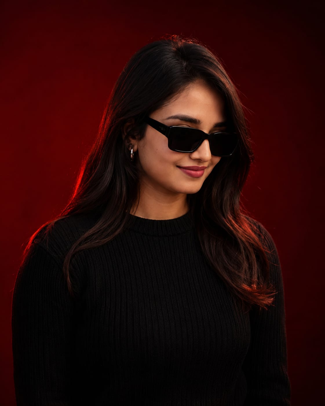 Luxury Red Background Edit — AI photo prompt example