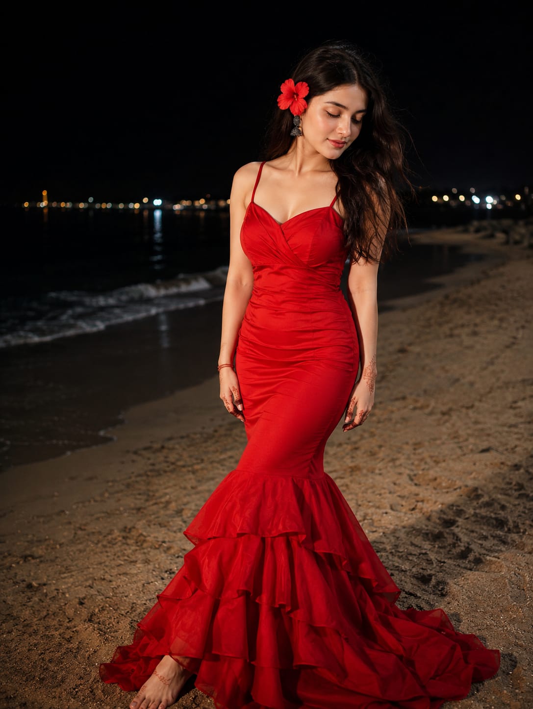 Beautiful Dress With Beach View Prompt — AI photo prompt example