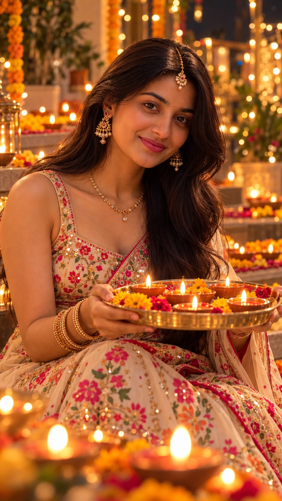 Traditional Diwali Look with Maang Tikka AI Photo Prompt β AI photo prompt example