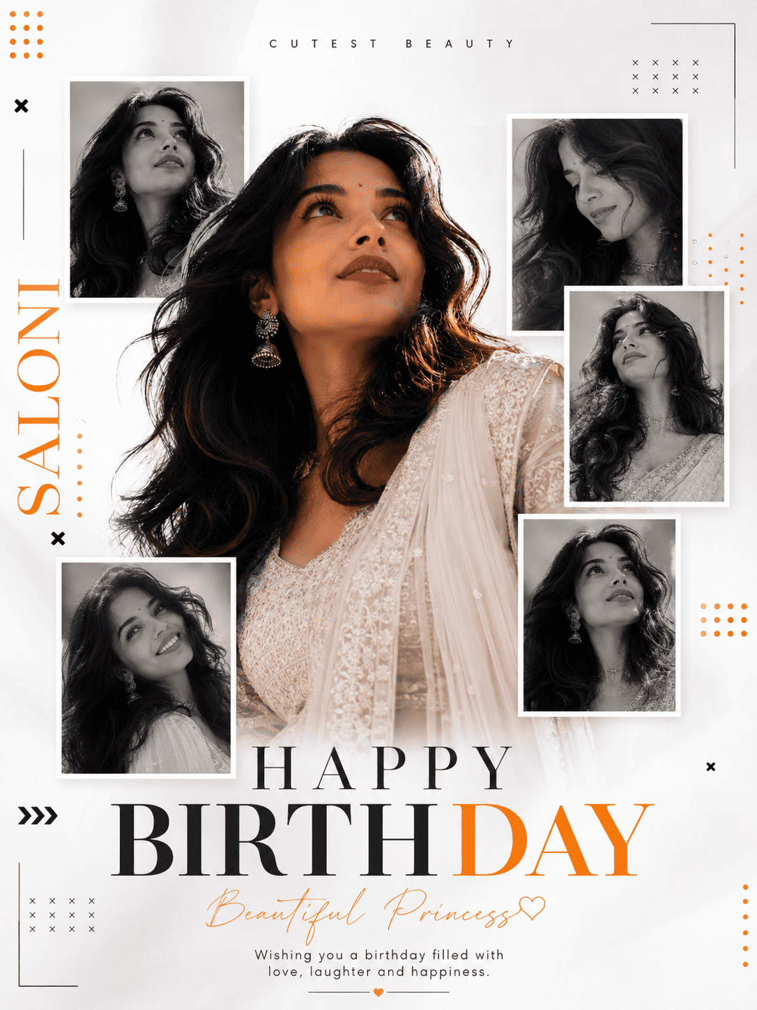 Luxury Birthday Poster AI Prompt Ivory Magazine Collage Style