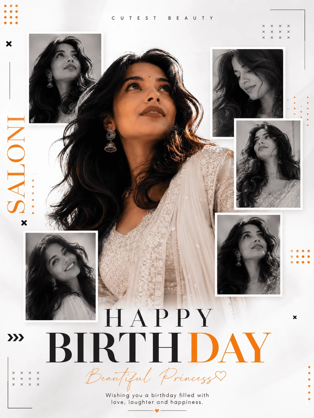 Luxury Birthday Poster AI Prompt Ivory Magazine Collage Style — AI photo prompt example