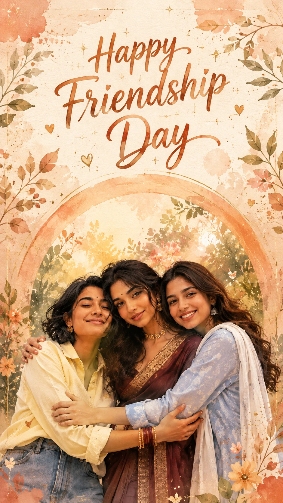 Happy Friendship Day Girls AI Photo Prompt 2026 — AI photo prompt example