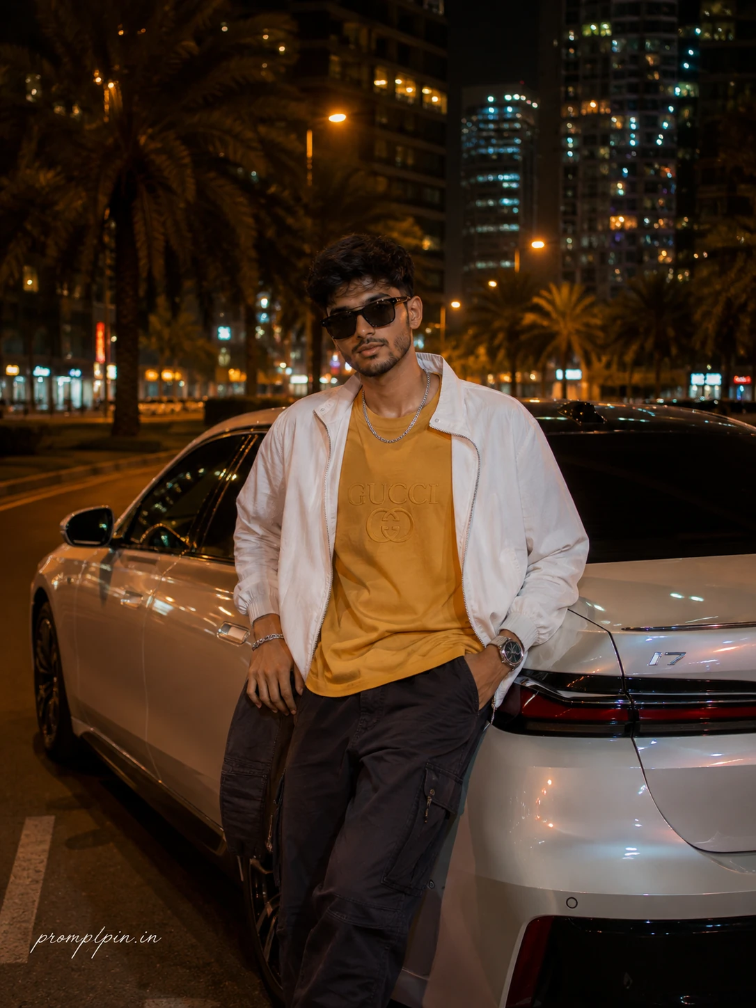 Luxury Car Night City Portrait Prompt for Boys