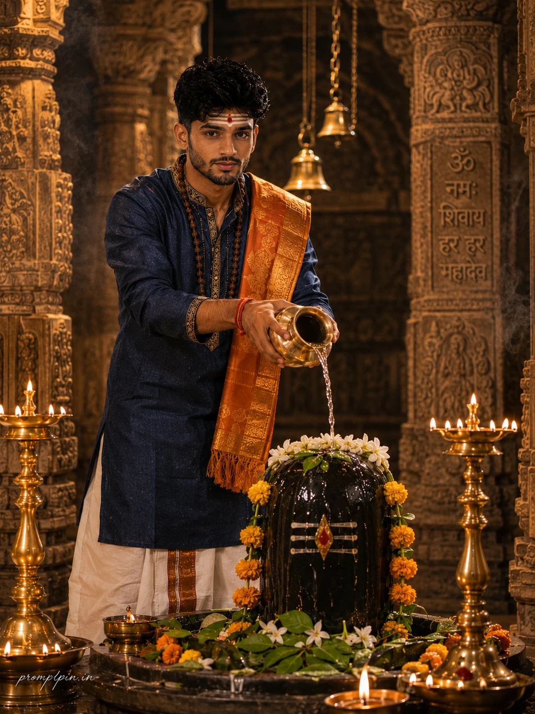 Cinematic Shiv Bhakt AI Photo Editing Prompt