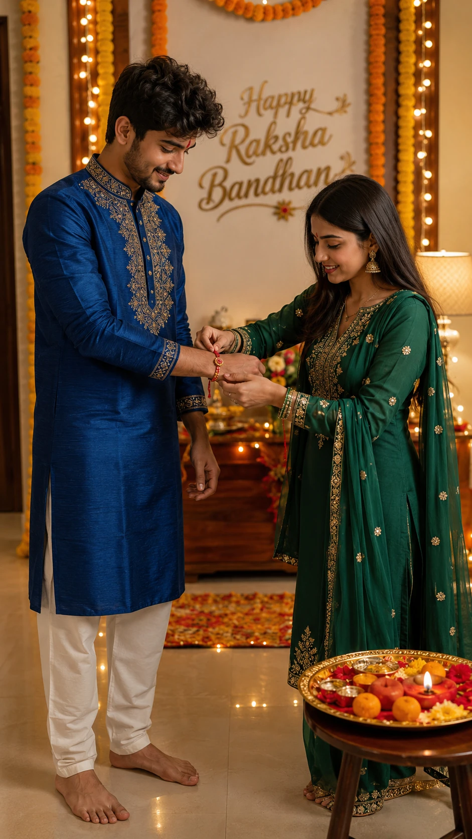 Cinematic Raksha Bandhan Portrait AI Prompt — AI photo prompt example