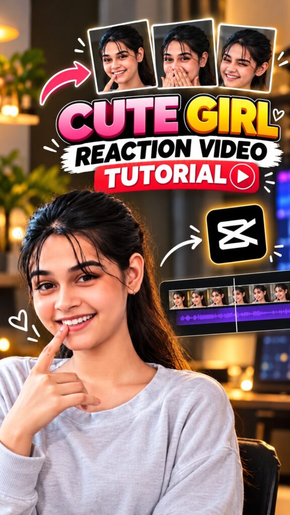 Cute Girl Reaction Template: Create Trending AI Reaction Photos poster